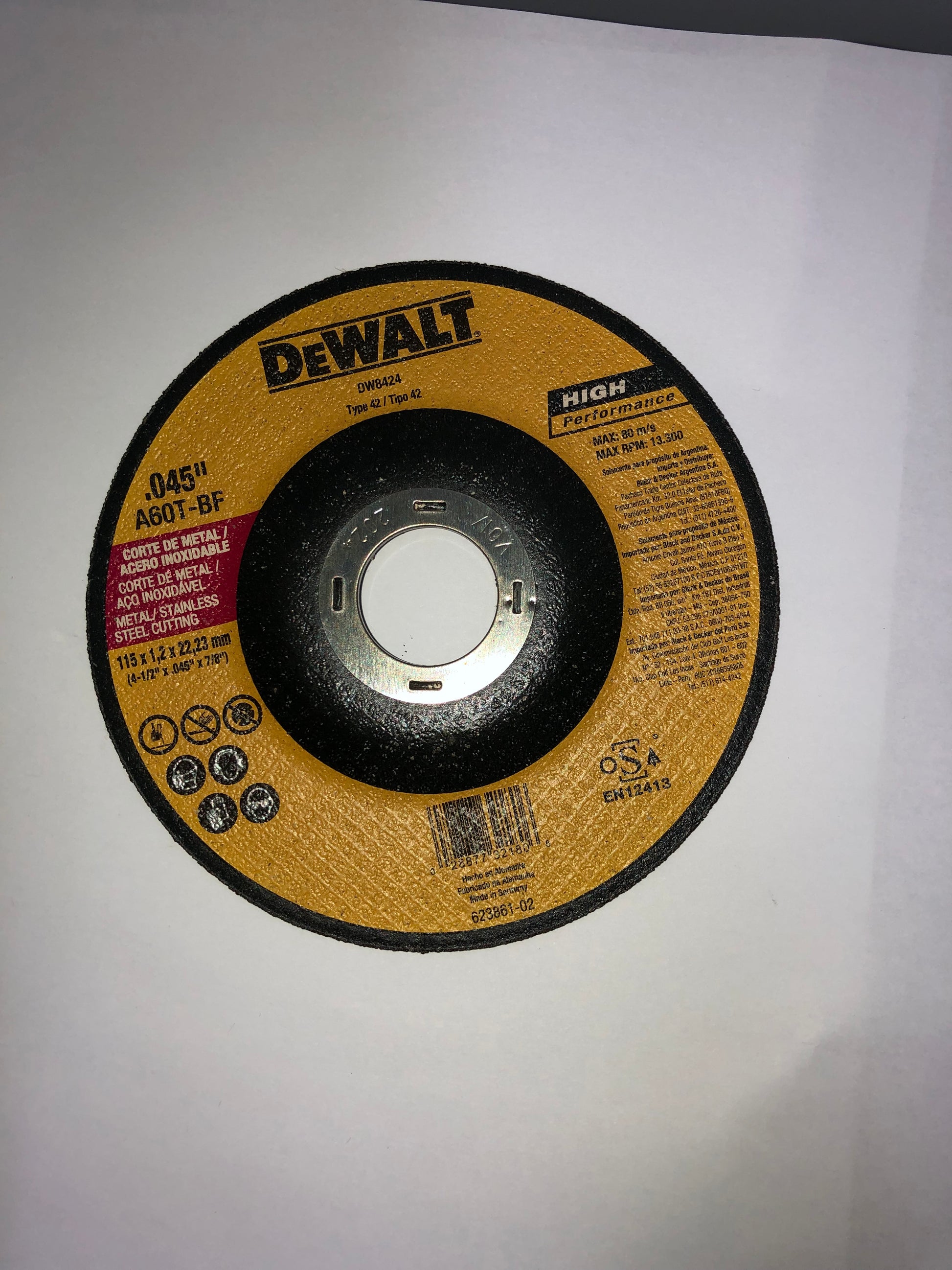 Dewalt DT40252-QZ disco de corte con borde diamantado Extreme Metal  125x1.3x22.3mm » Pro Ferretería